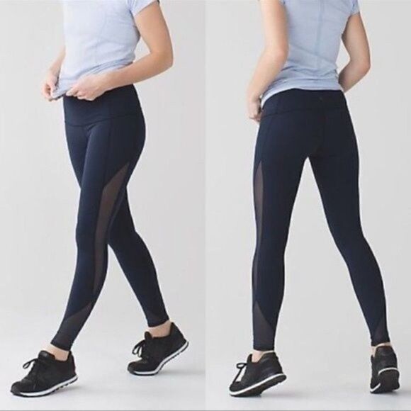 Lululemon Make a move tigth leggings size6 solid black mesh pockets high waist - Picture 2 of 14